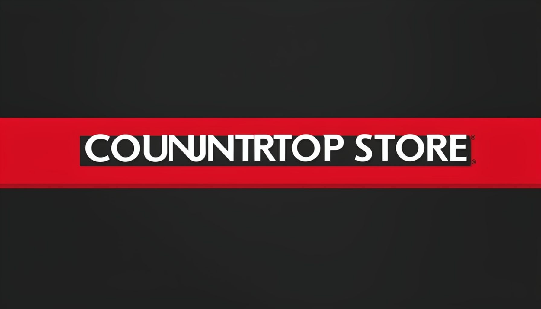 The Countertop Store logo with a dark background and red accent stripe, conveying a professional and established countertop fabrication company